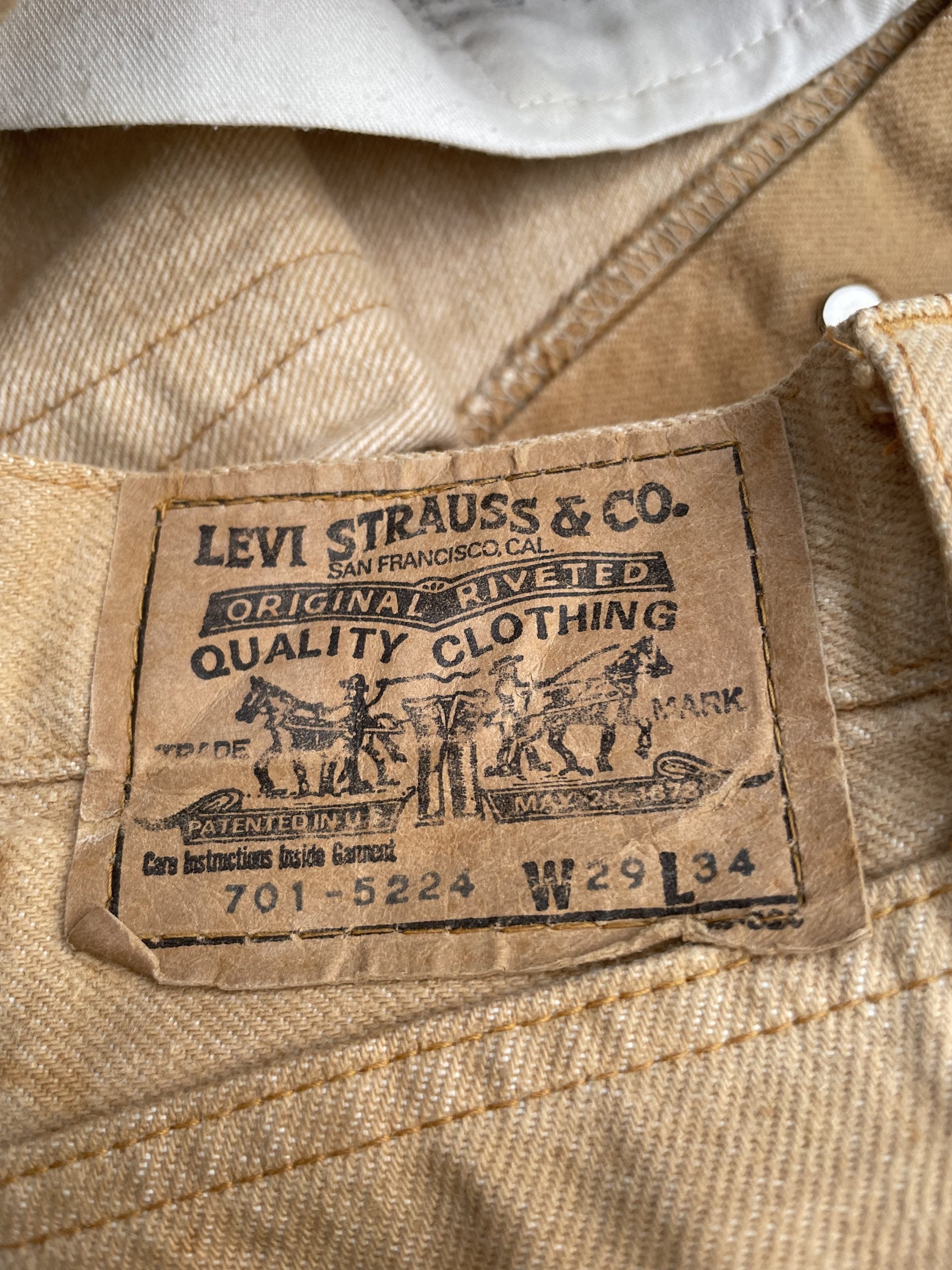 Vintage 1992 Levis 701 E white Tab Denim
