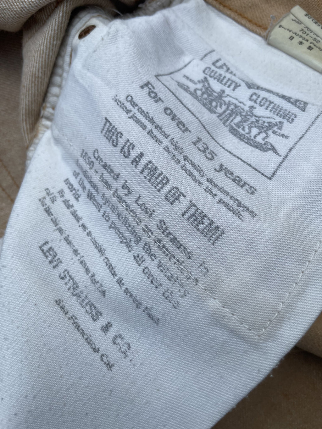 Vintage 1992 Levis 701 E white Tab Denim