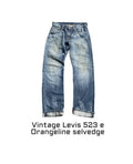 Vintage Levis 523 e Orange line selvedge denim