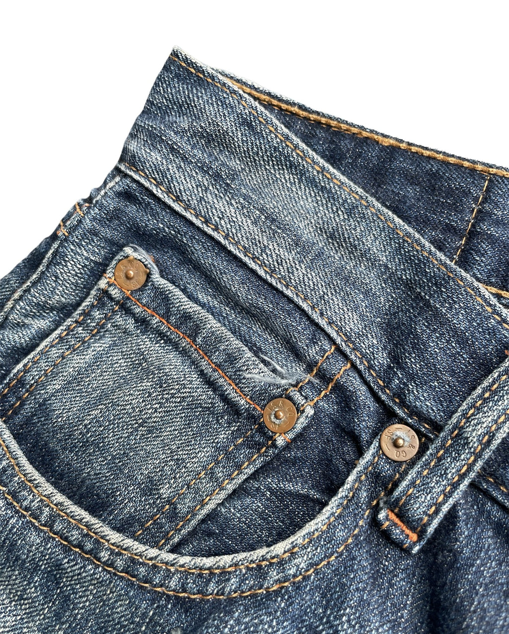 Vintage Levis 523 e Orange line selvedge denim