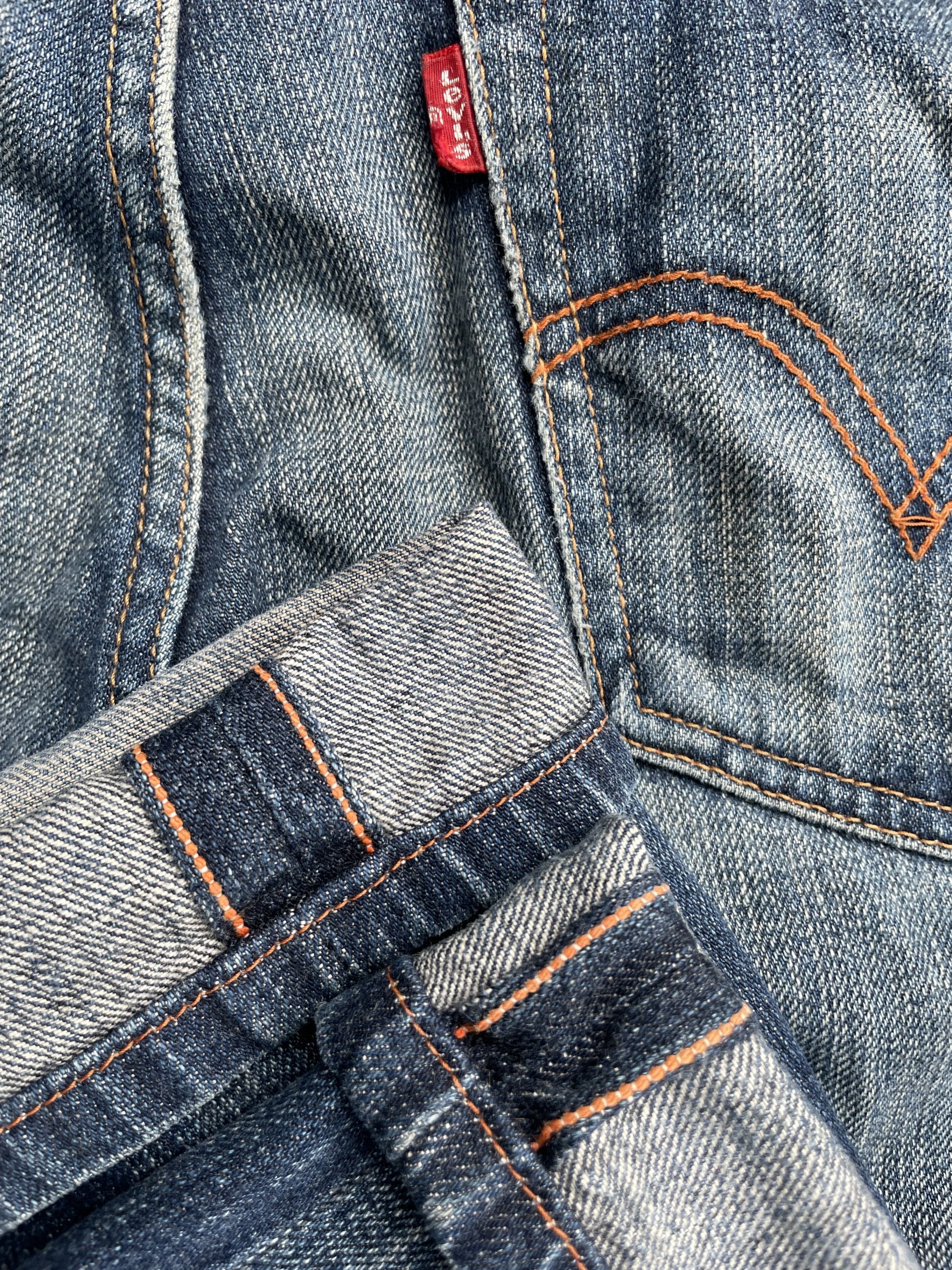 Vintage Levis 523 e Orange line selvedge denim