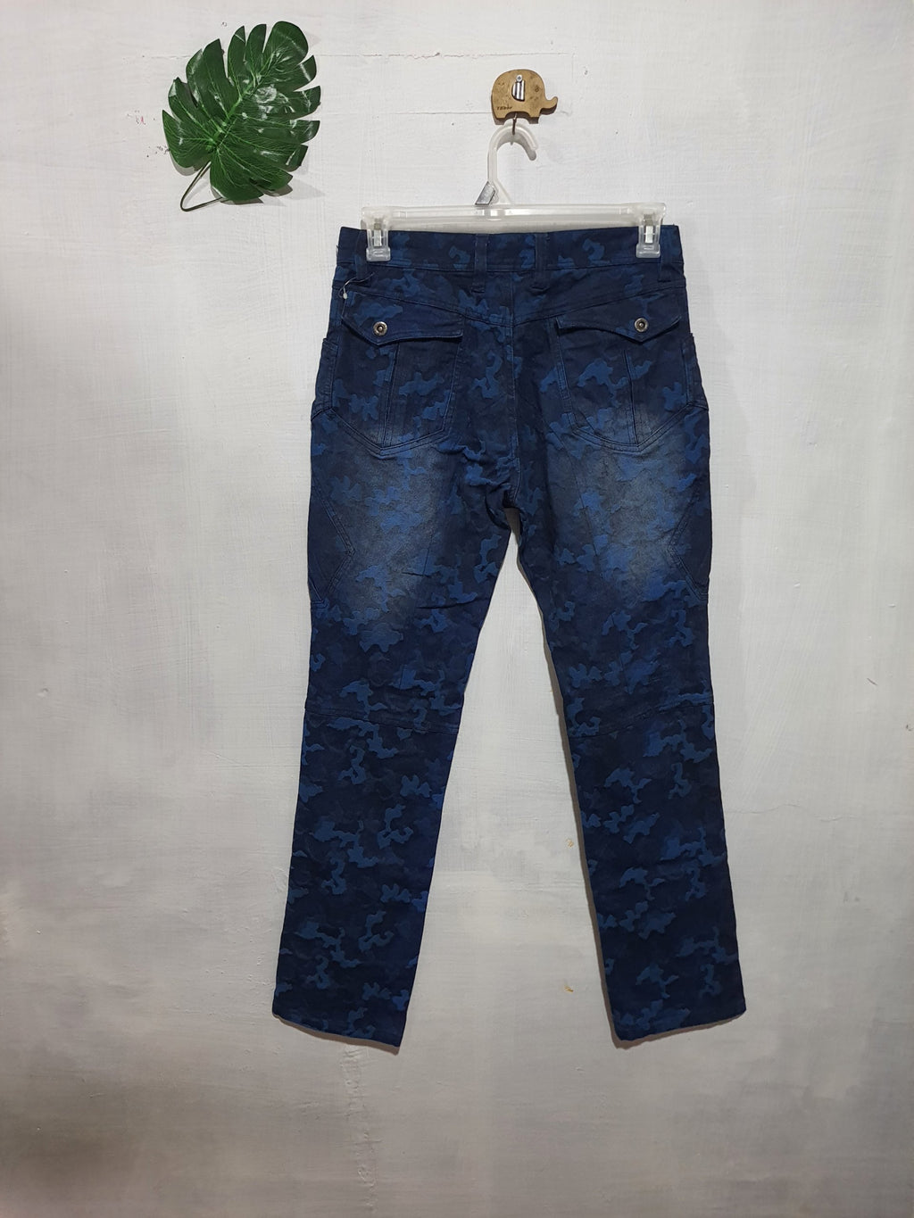 In The Attic Multipocket Camo Blue Wash Stretch Denim
