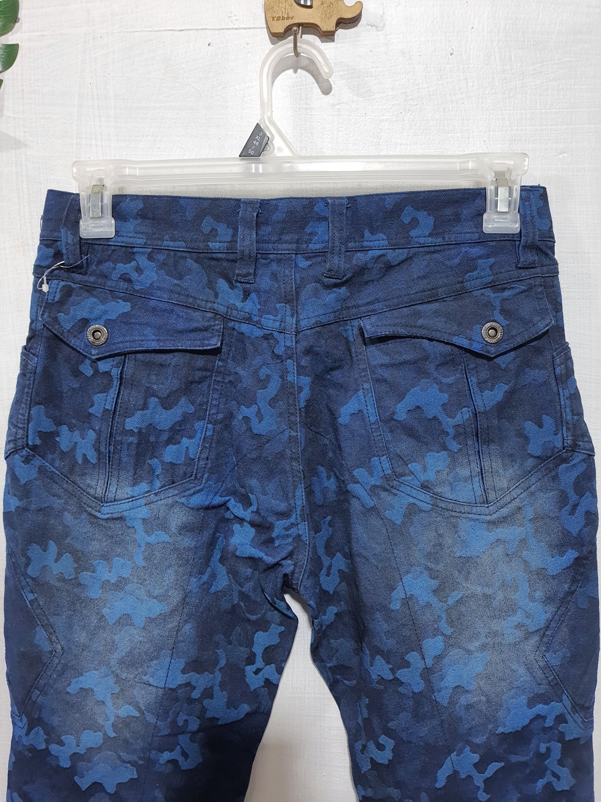 In The Attic Multipocket Camo Blue Wash Stretch Denim