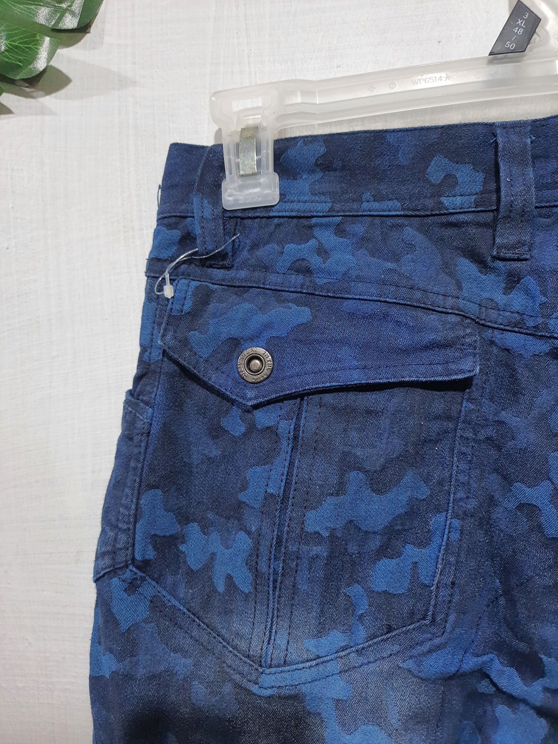 In The Attic Multipocket Camo Blue Wash Stretch Denim