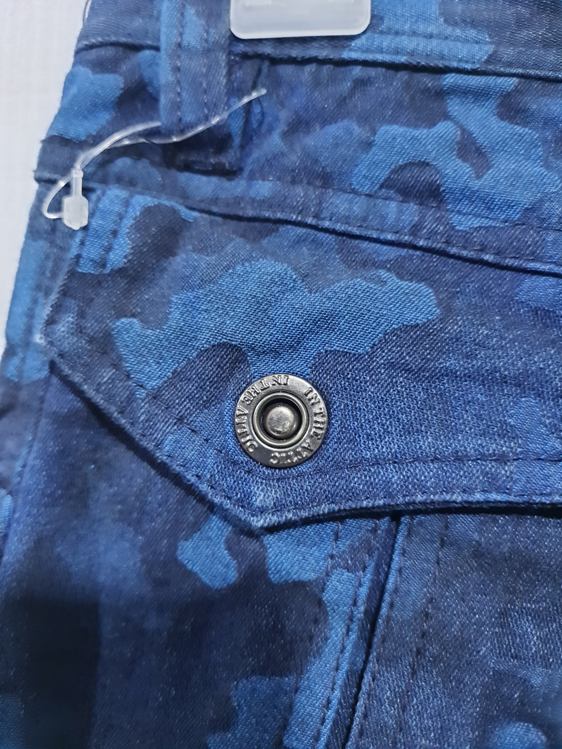 In The Attic Multipocket Camo Blue Wash Stretch Denim