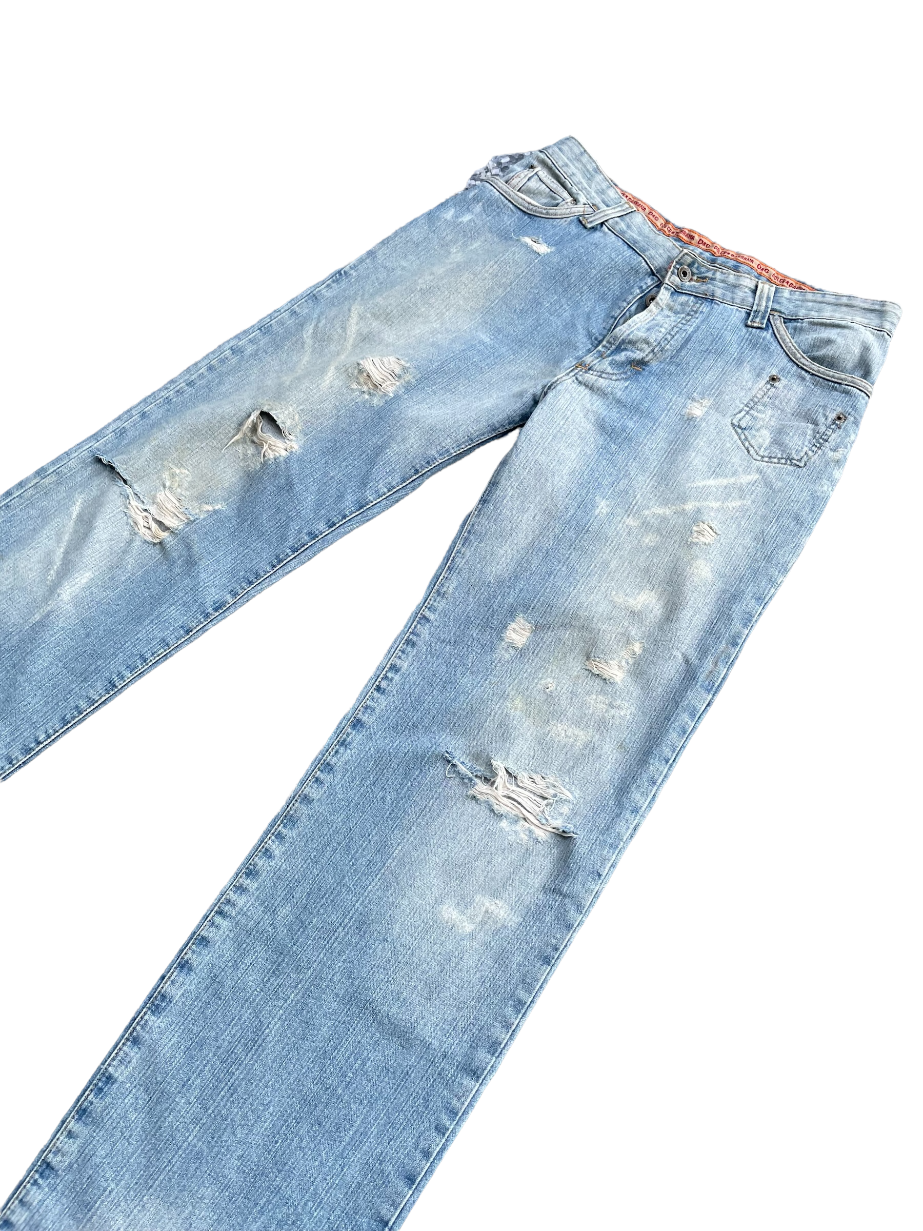 Vintage Dolce & Gabbana Aging Distressed Denim