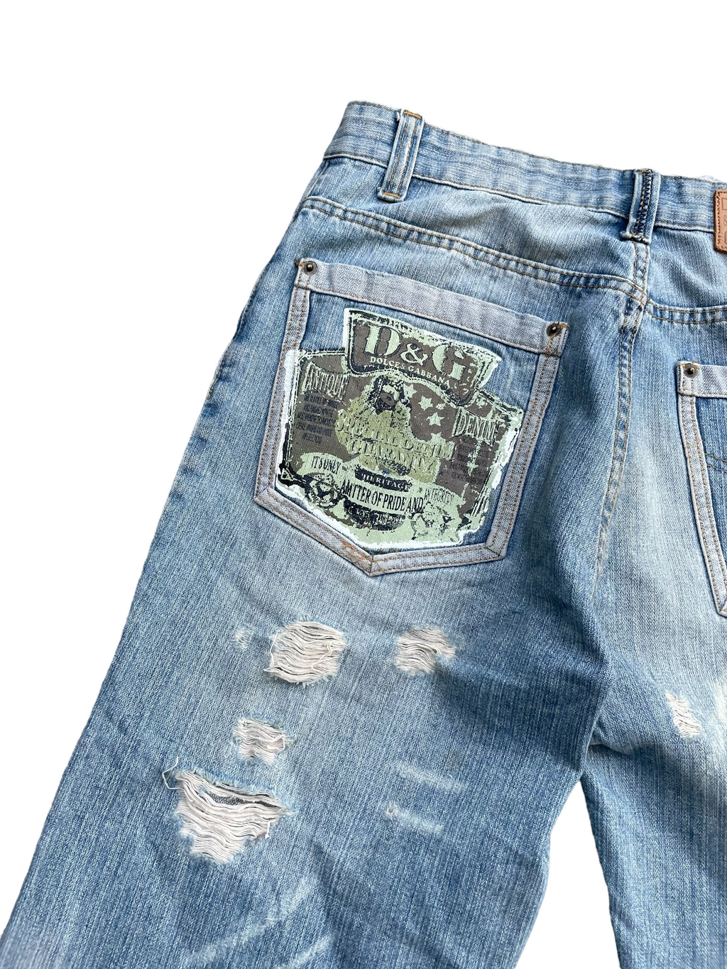 Vintage Dolce & Gabbana Aging Distressed Denim