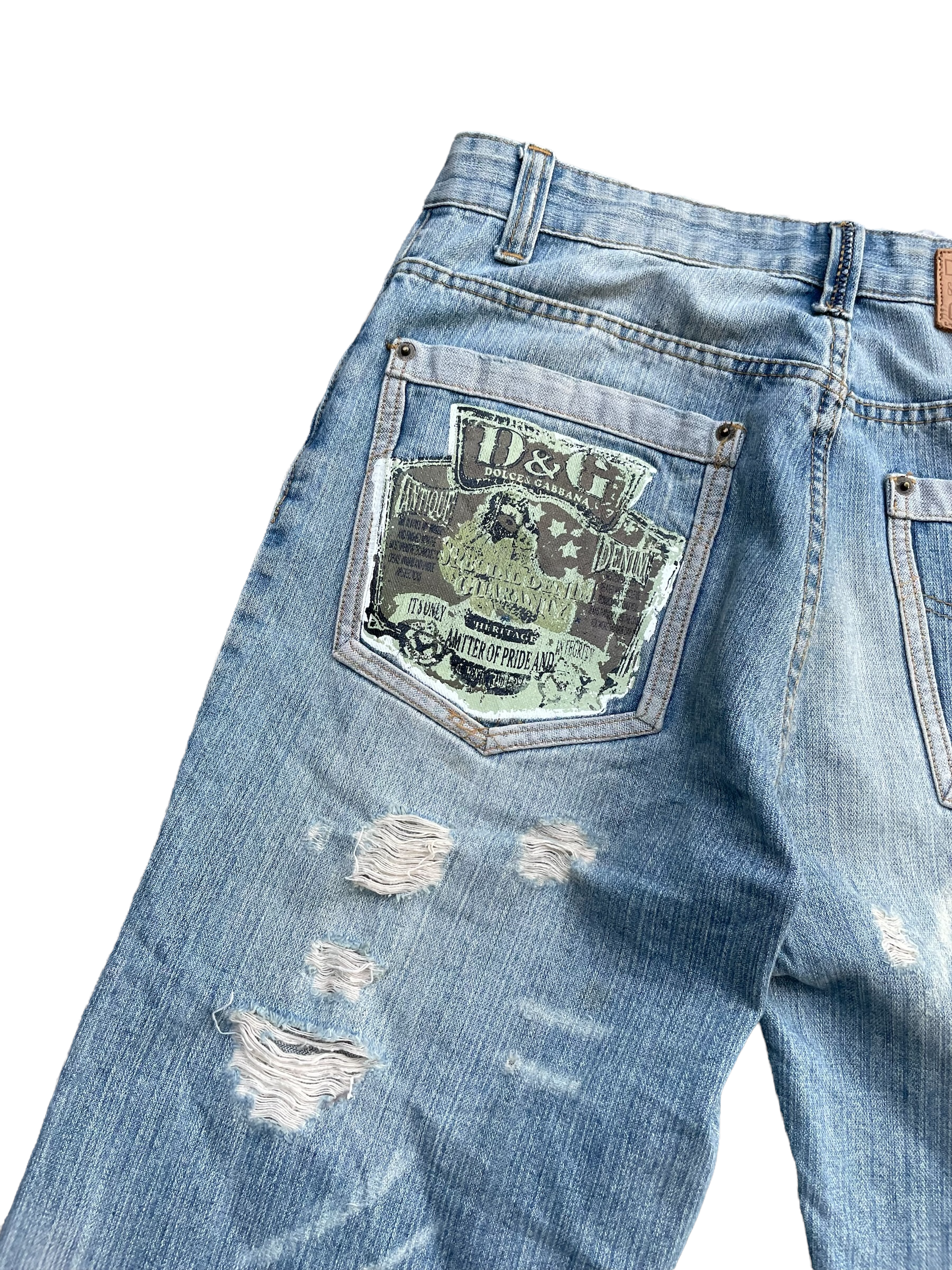 Vintage Dolce & Gabbana Aging Distressed Denim