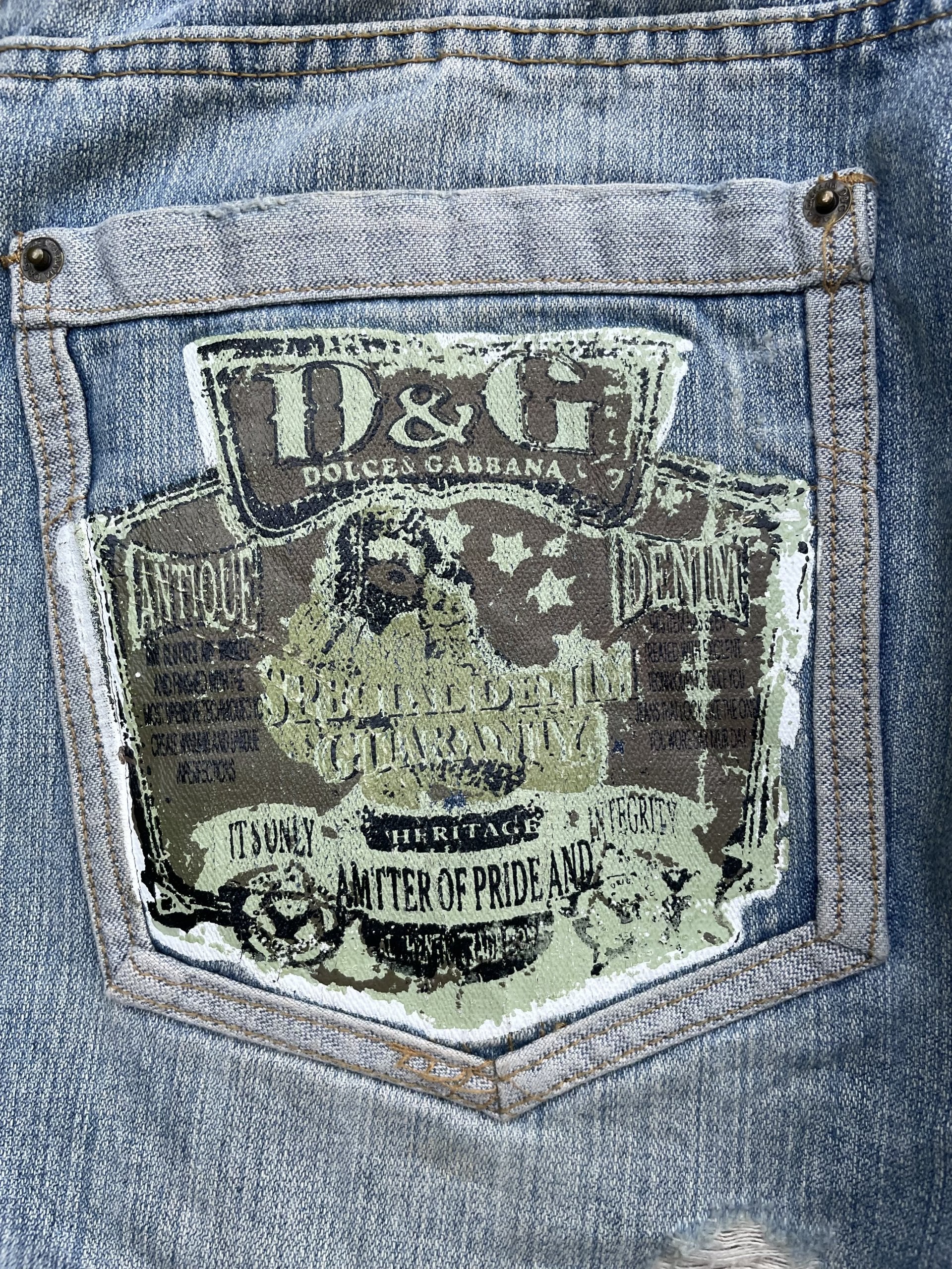 Vintage Dolce & Gabbana Aging Distressed Denim