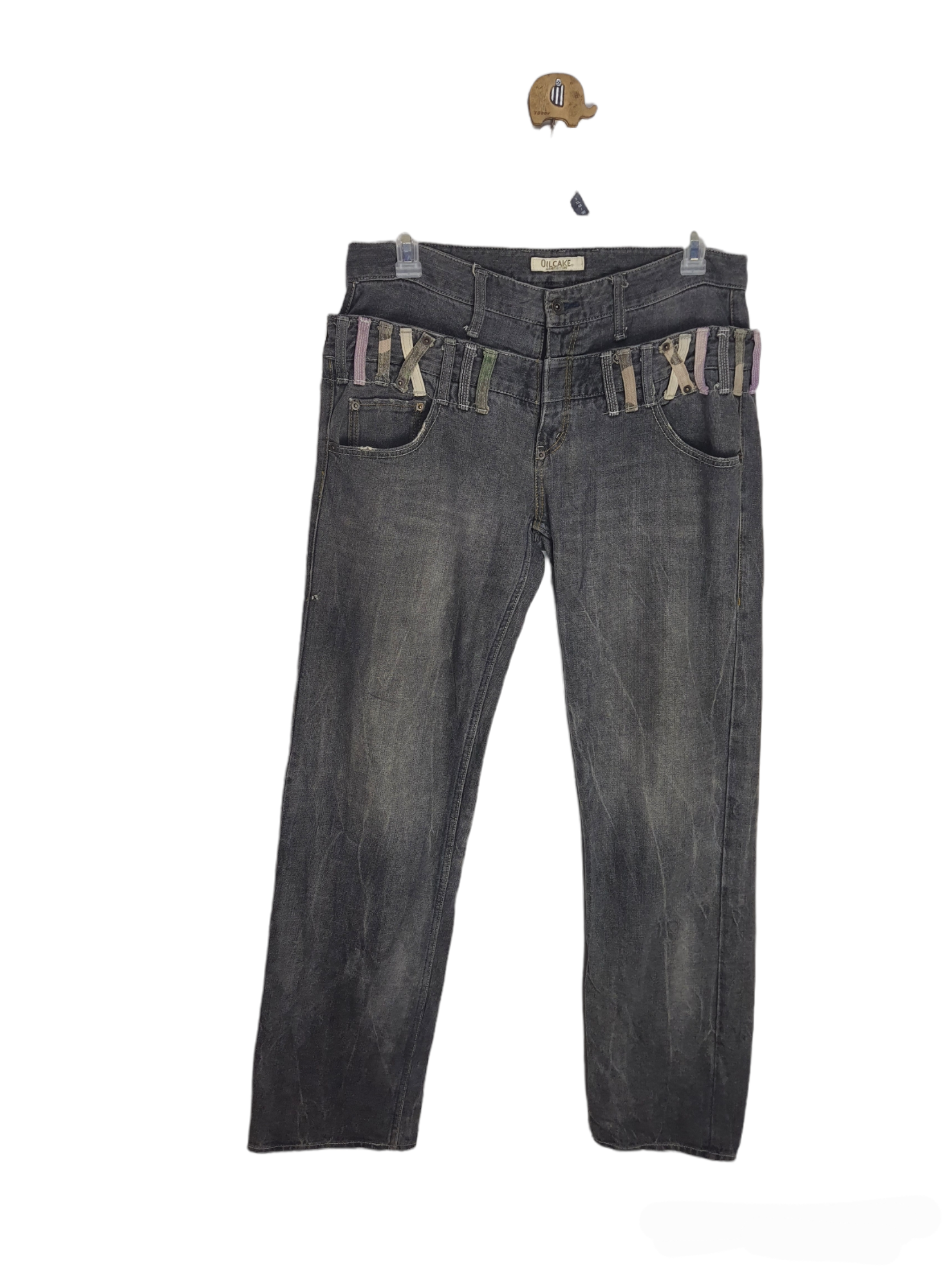 Oilcake Manufacture Double Waist Jeans