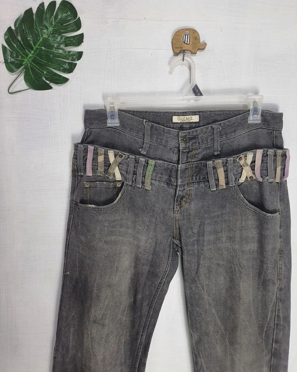 Oilcake Manufacture Double Waist Jeans
