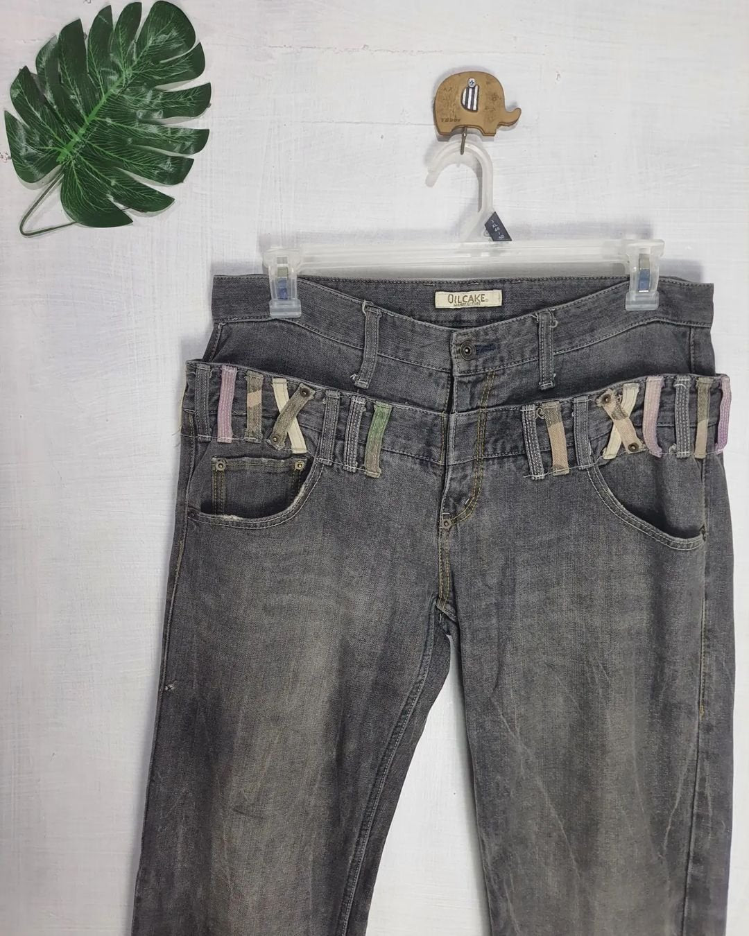 Oilcake Manufacture Double Waist Jeans