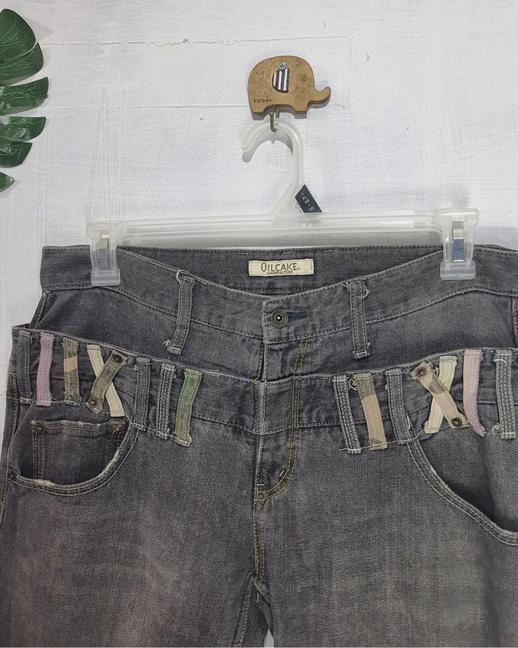 Oilcake Manufacture Double Waist Jeans