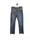 Skull Bones Double Waist Jeans