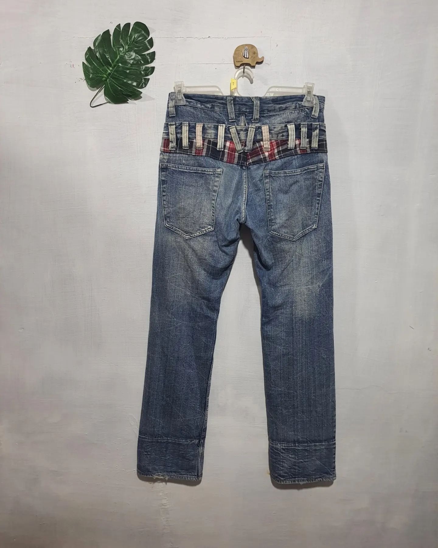 Skull Bones Double Waist Jeans