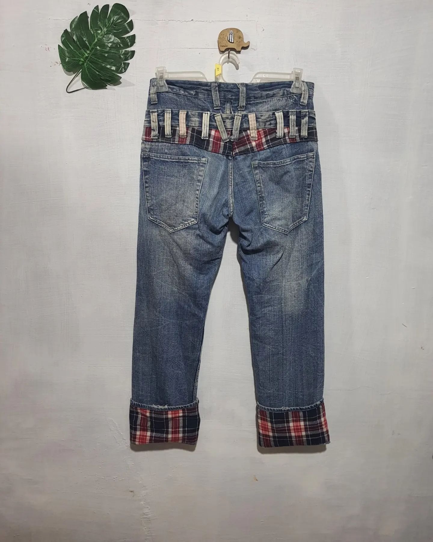 Skull Bones Double Waist Jeans