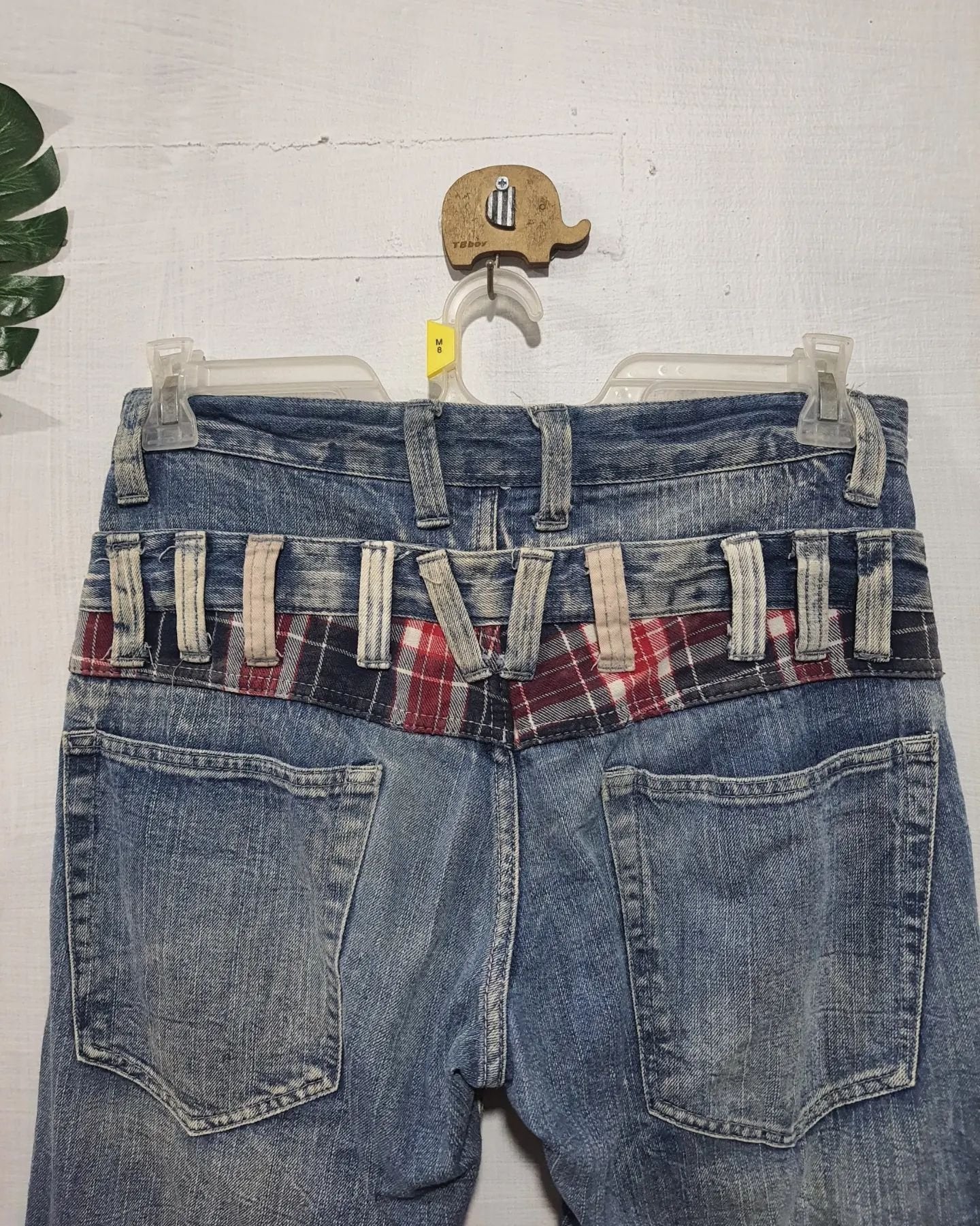 Skull Bones Double Waist Jeans