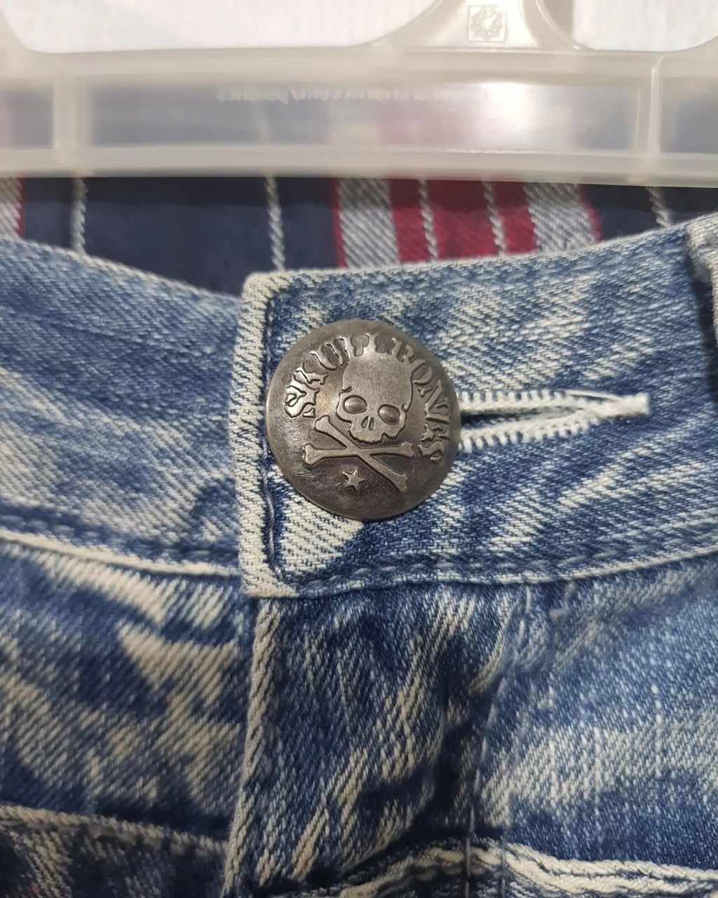 Skull Bones Double Waist Jeans