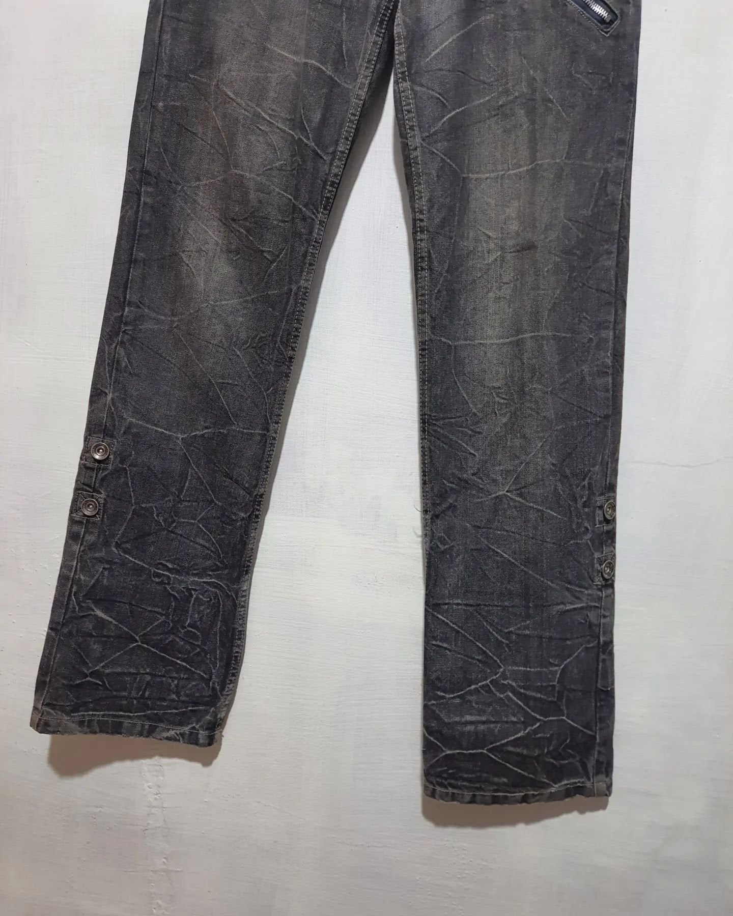 Antfui Jeans Patchwork Double Waist Jeans