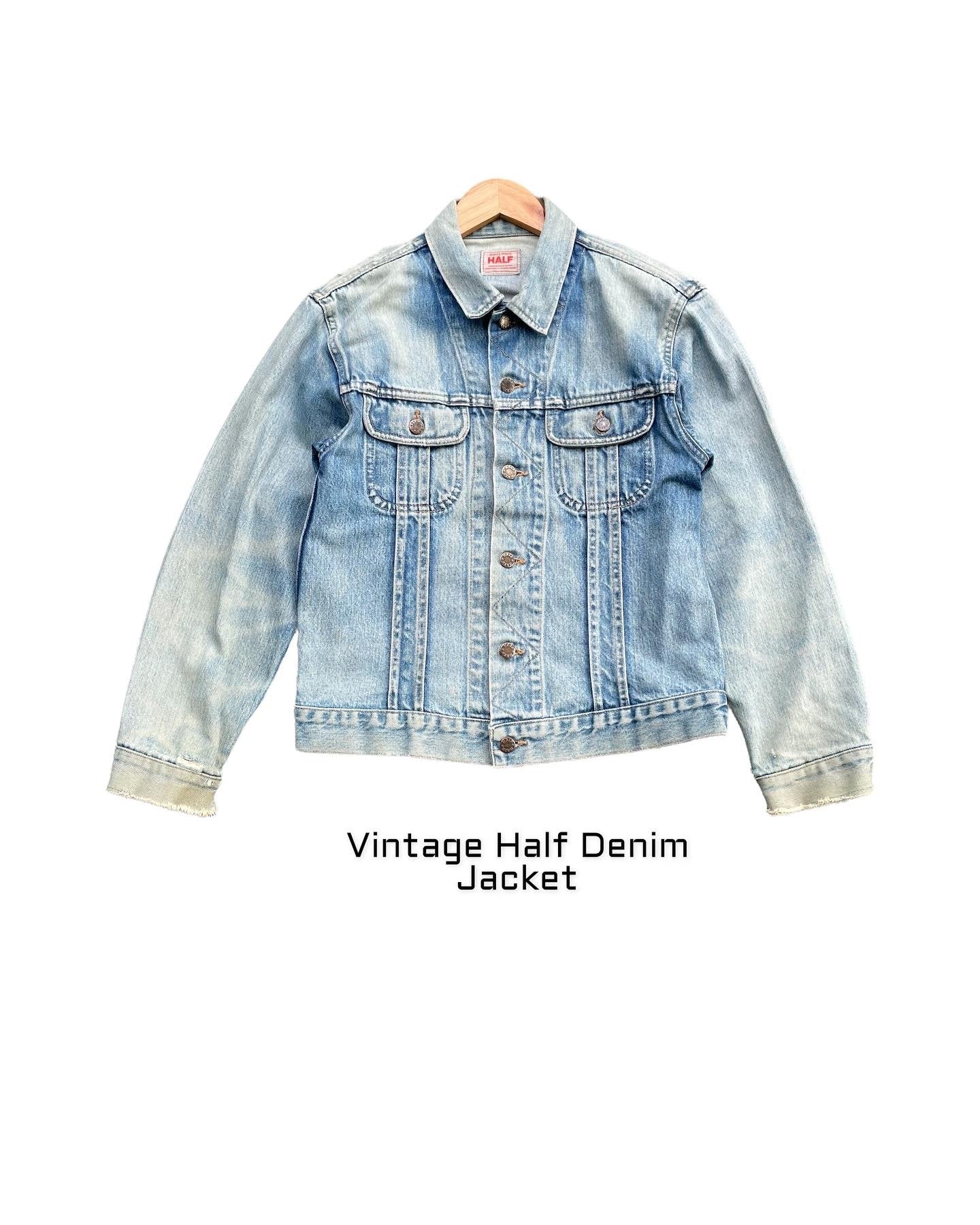 Vintage Half Aging Distressed Denim Jacket