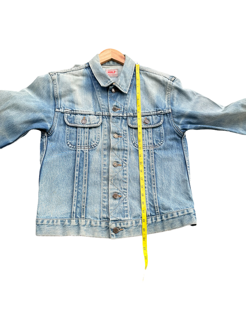 Vintage Half Aging Distressed Denim Jacket