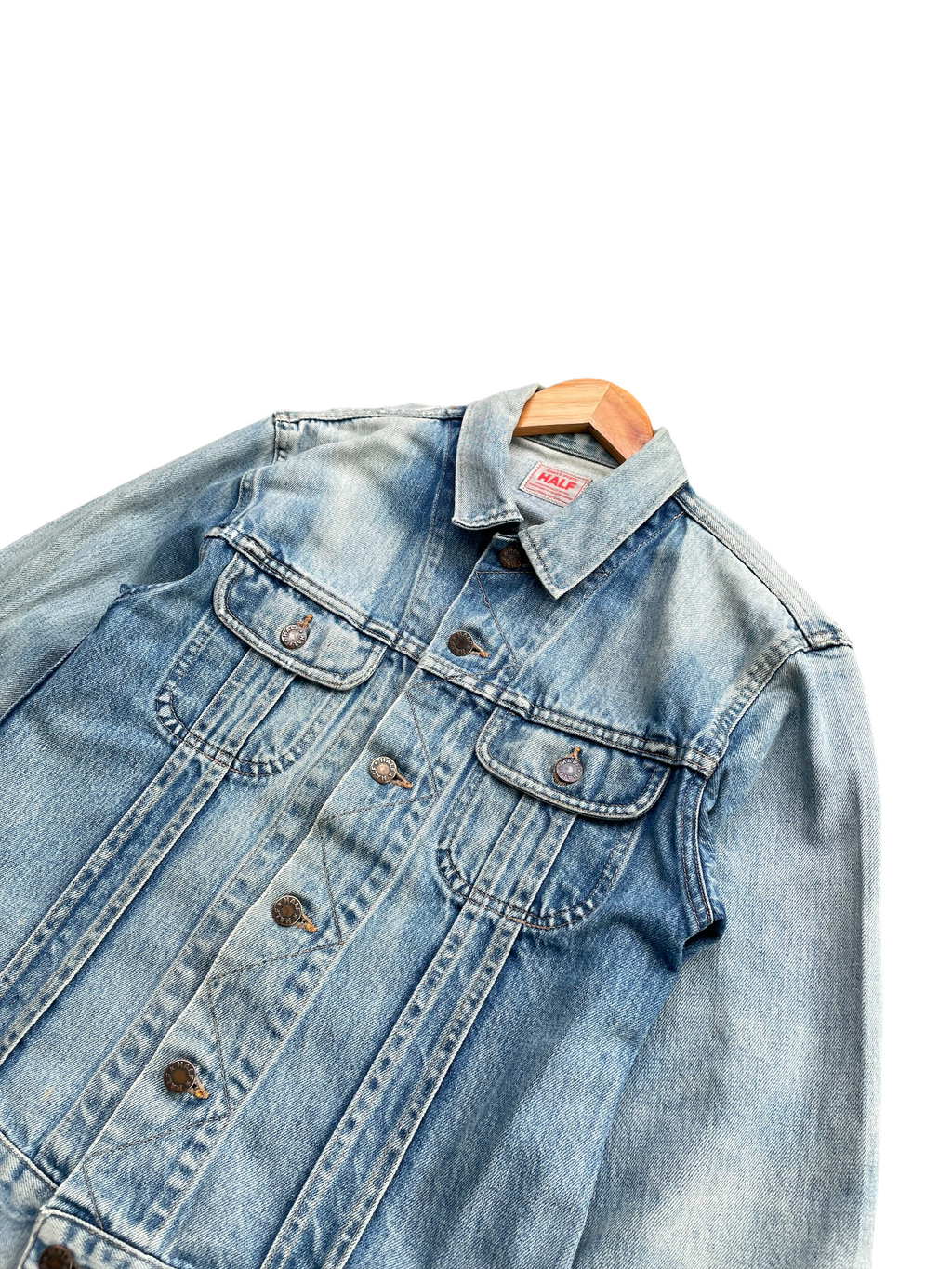 Vintage Half Aging Distressed Denim Jacket