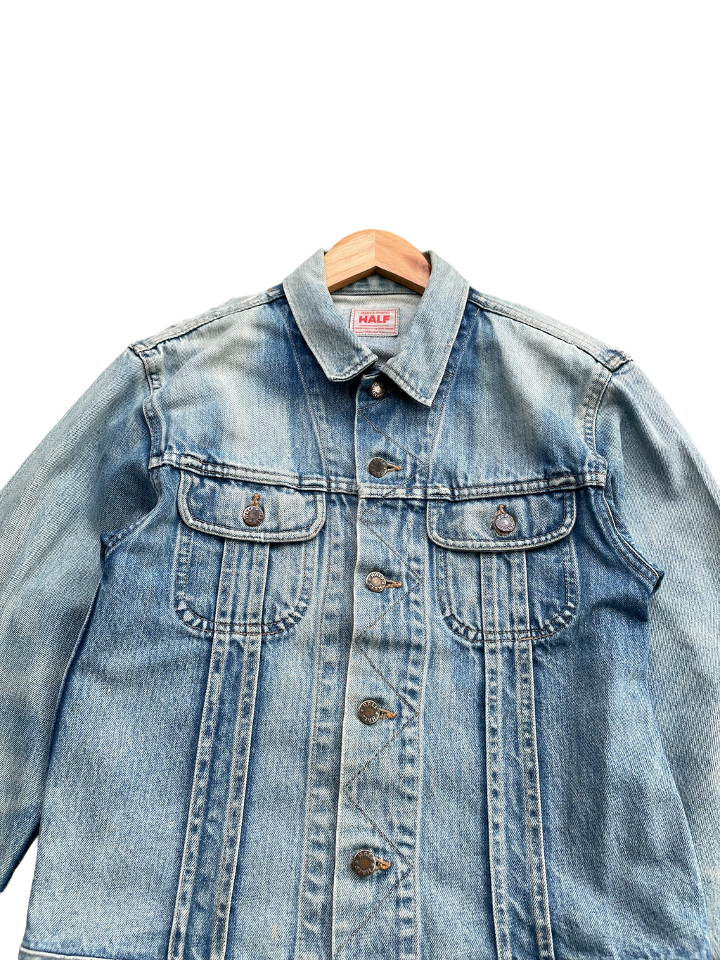 Vintage Half Aging Distressed Denim Jacket