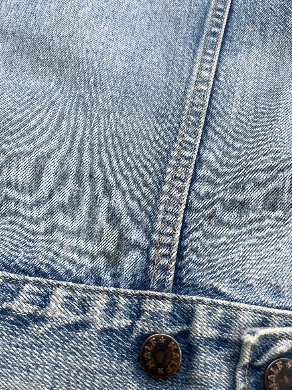 Vintage Half Aging Distressed Denim Jacket