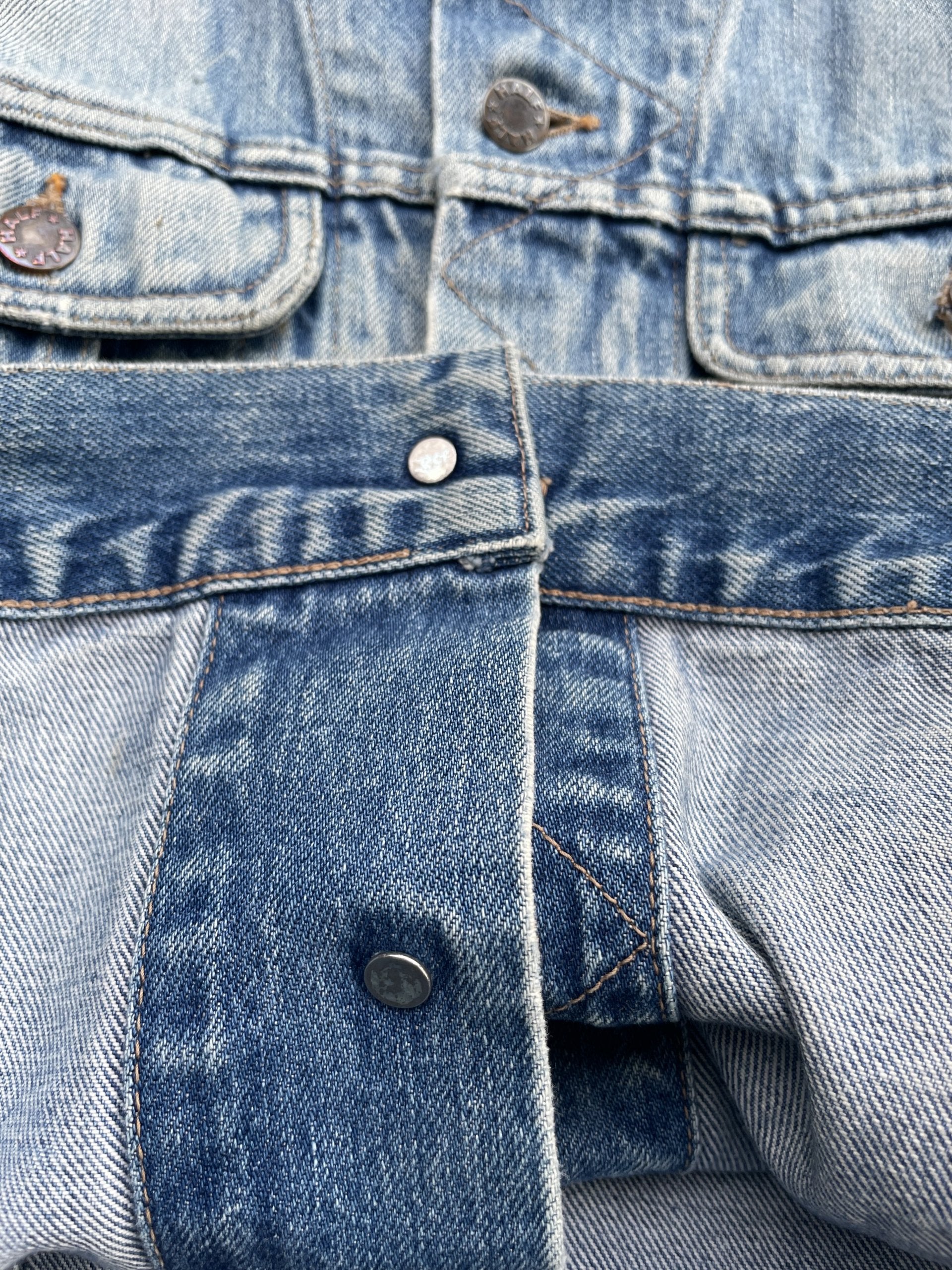 Vintage Half Aging Distressed Denim Jacket