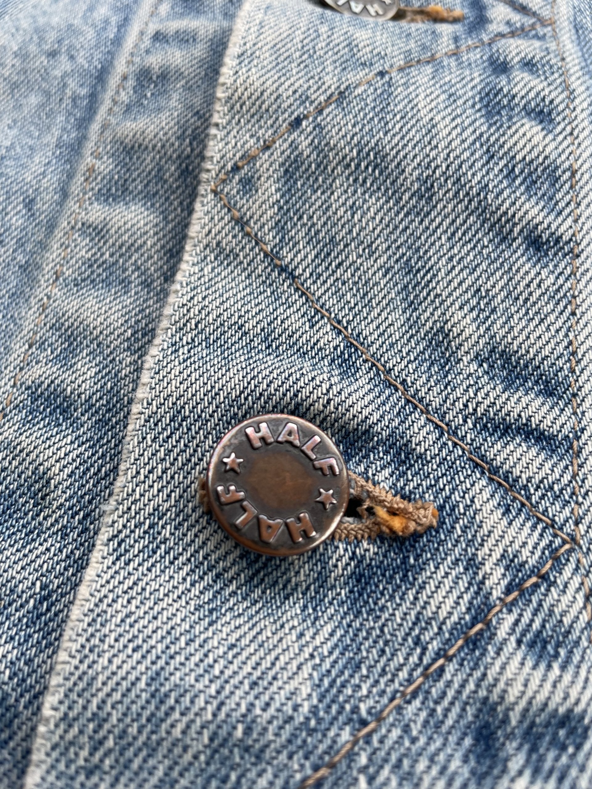 Vintage Half Aging Distressed Denim Jacket