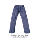 Vintage 1999 Levis 501 e Purple Denim