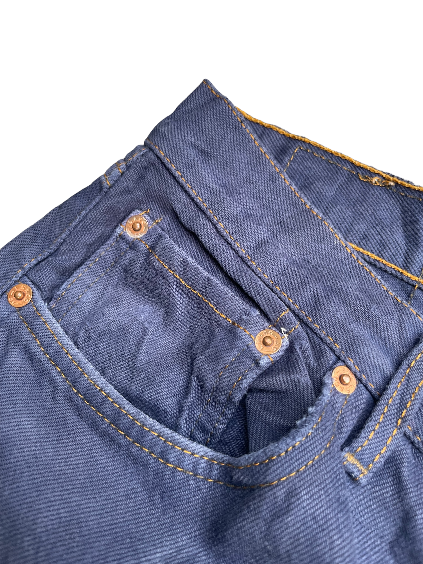 Vintage 1999 Levis 501 e Purple Denim