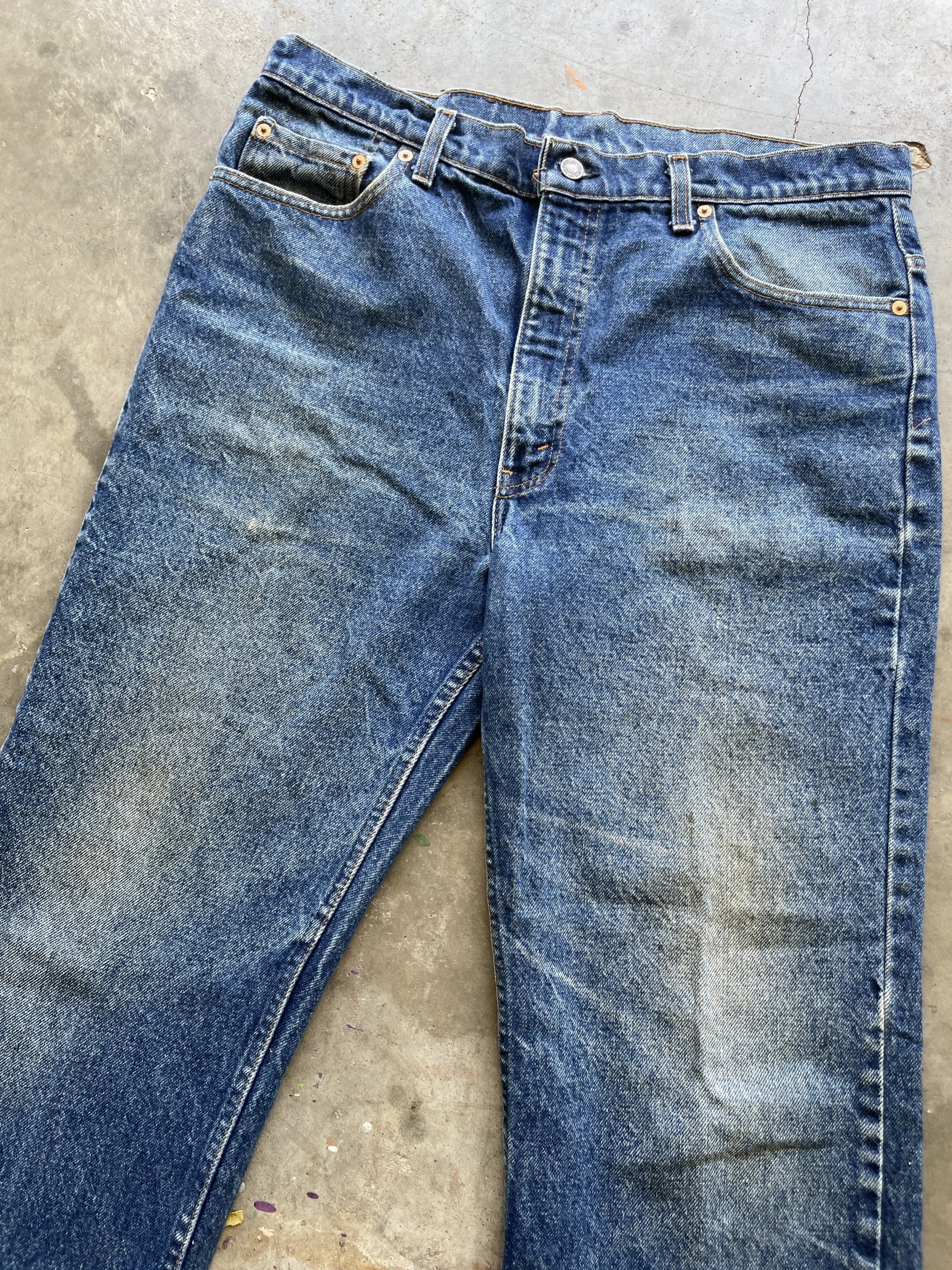 Levi's 517 denim blue jeans Vintage 90s 38x34 flare 1990s bootcut actual 35x32