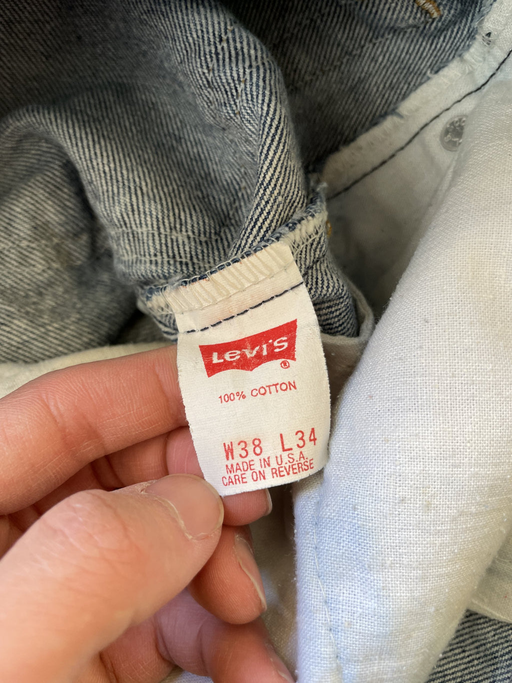 Levi's 517 denim blue jeans Vintage 90s 38x34 flare 1990s bootcut actual 35x32