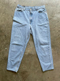 Vintage Levi 550 90s 37x28 Womens 18W Relaxed Tapered USA Made Blue Jeans