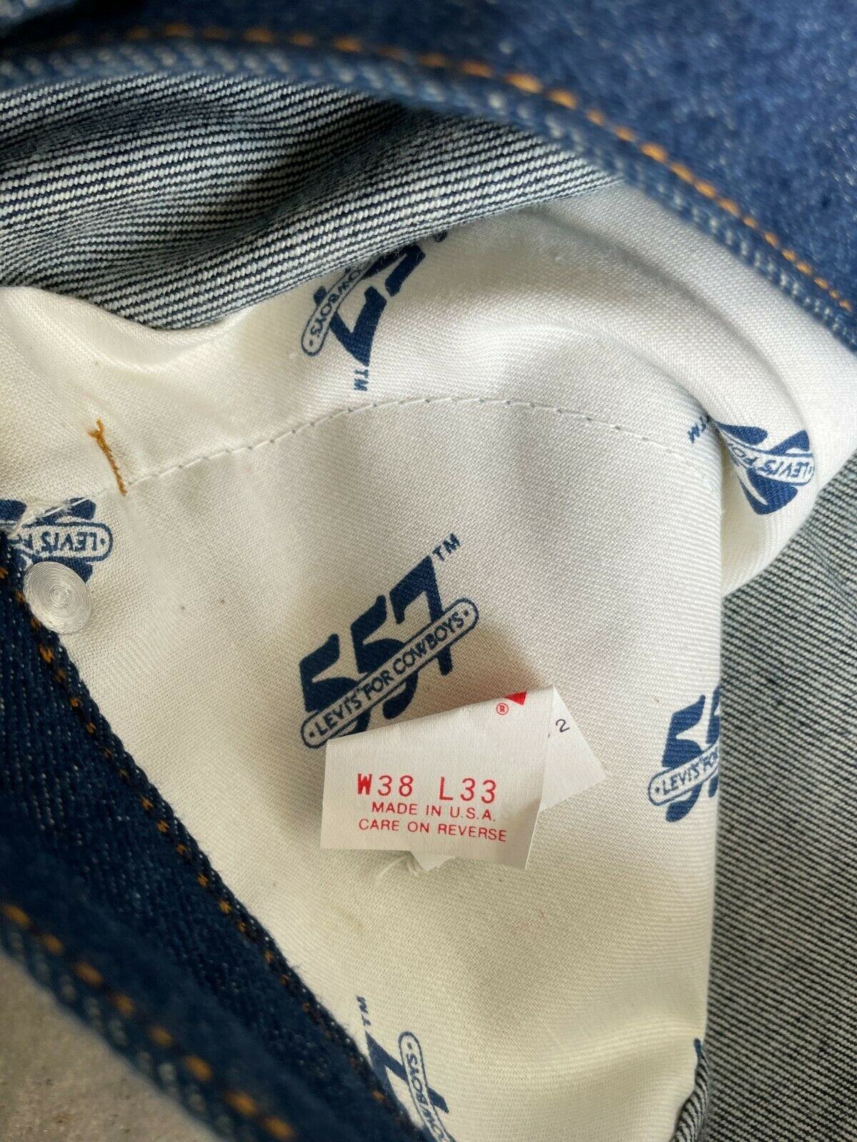 Vintage 557 Levi's for Cowboys Straight Leg 38x33 actual 36x33 Made in USA dark