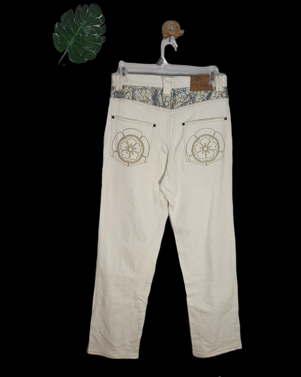 Crutch Asian Sensitivity Eccentric Graphics Embroidery Jeans