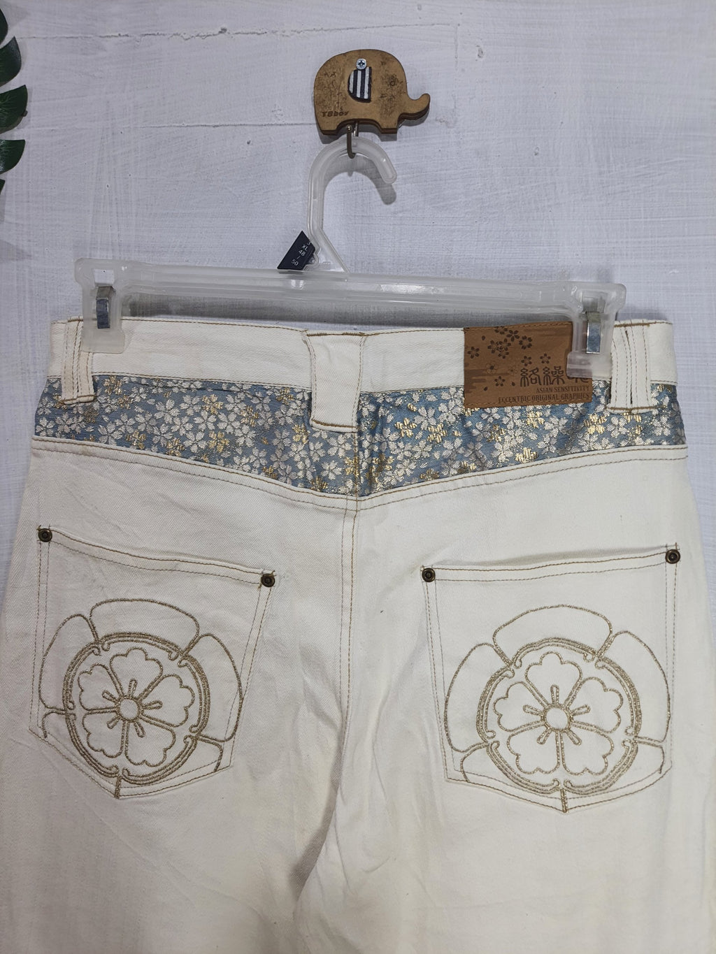 Crutch Asian Sensitivity Eccentric Graphics Embroidery Jeans