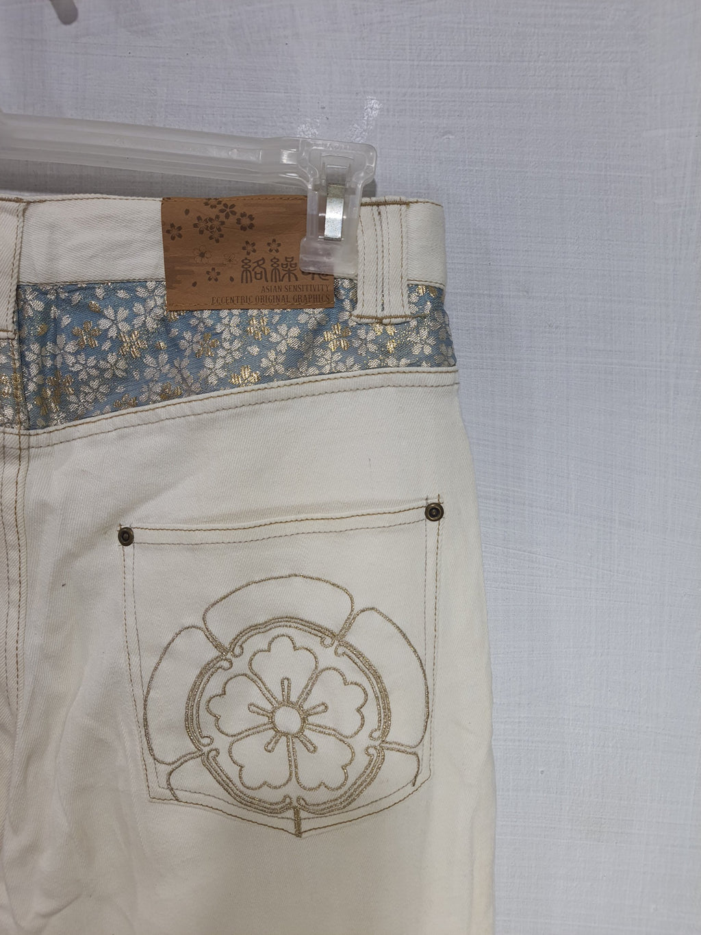 Crutch Asian Sensitivity Eccentric Graphics Embroidery Jeans
