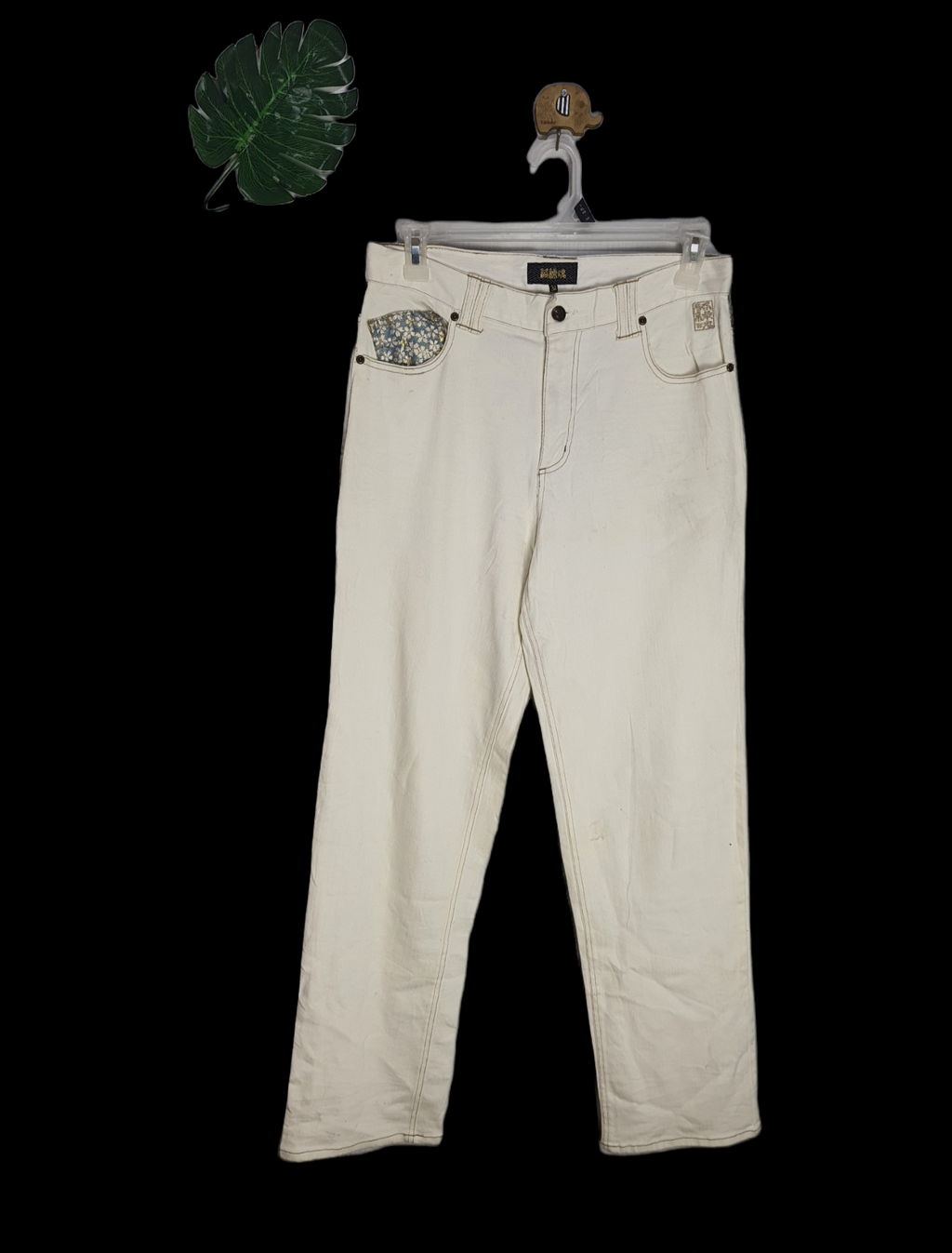 Crutch Asian Sensitivity Eccentric Graphics Embroidery Jeans