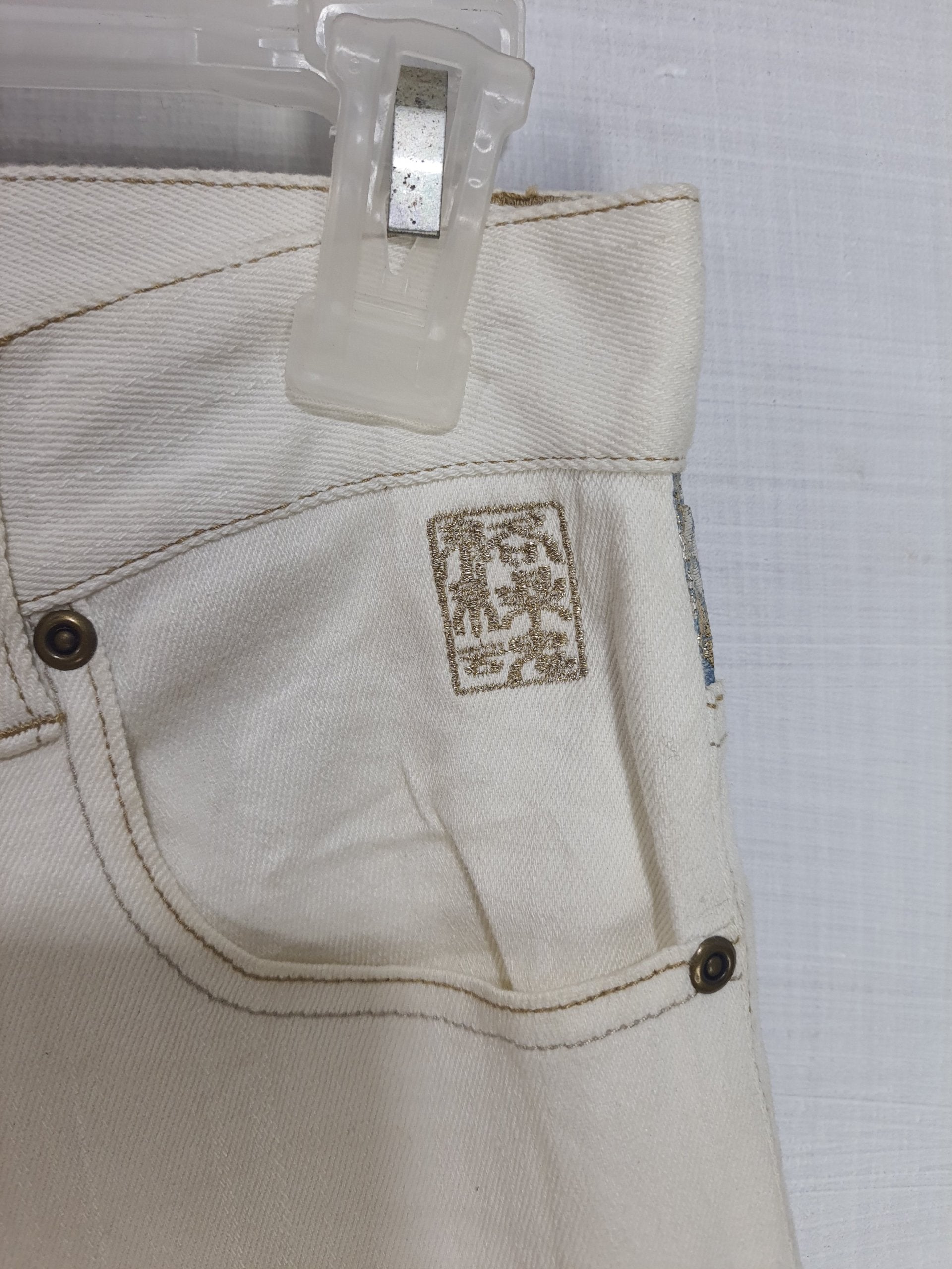 Crutch Asian Sensitivity Eccentric Graphics Embroidery Jeans