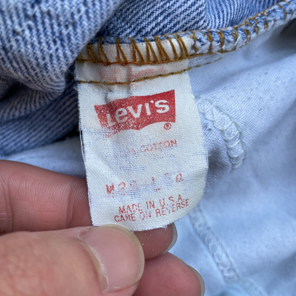 Vintage Levi Orange tab 550 made in usa blue denim jeans light wash 38x34 36x34