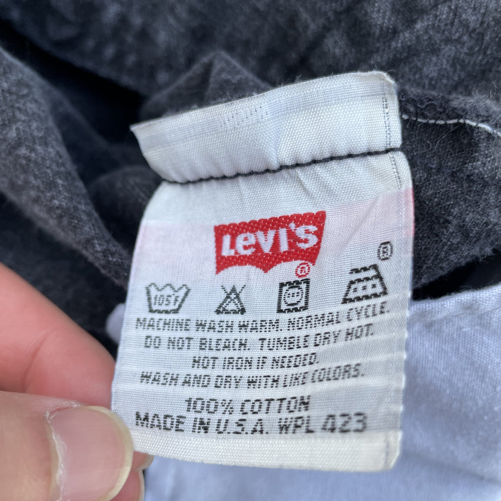 Vintage Levi 501 0660 made in usa 33x31 denim jeans faded black 90s