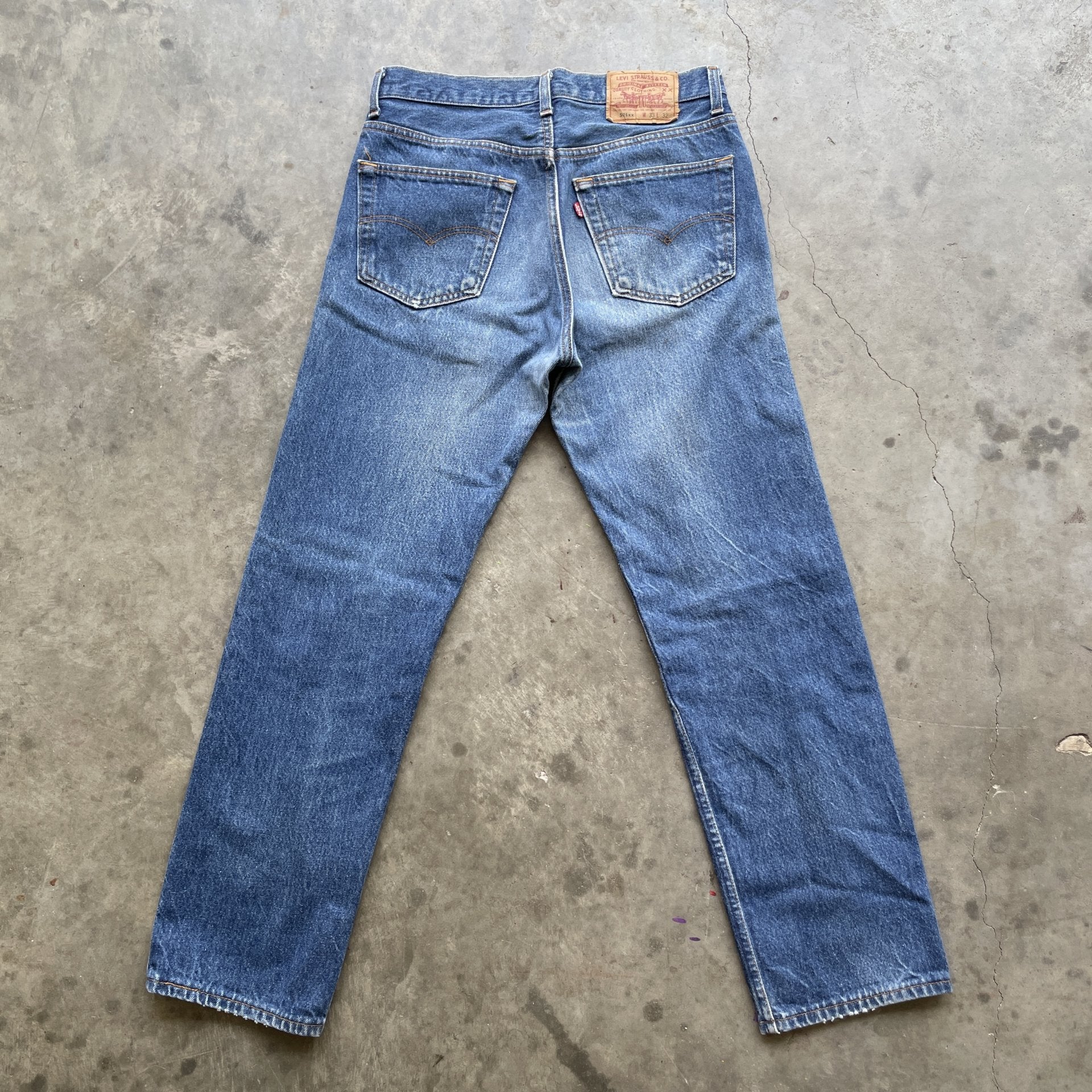 Vintage Levi 90s 501xx blue denim jeans 33x32 30x28