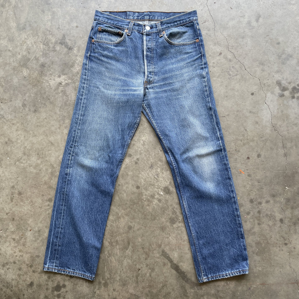 Vintage Levi 90s 501xx blue denim jeans 33x32 30x28