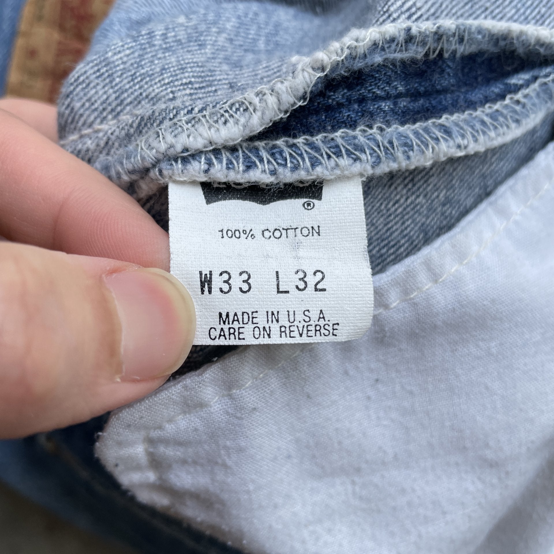 Vintage Levi 90s 501xx blue denim jeans 33x32 30x28