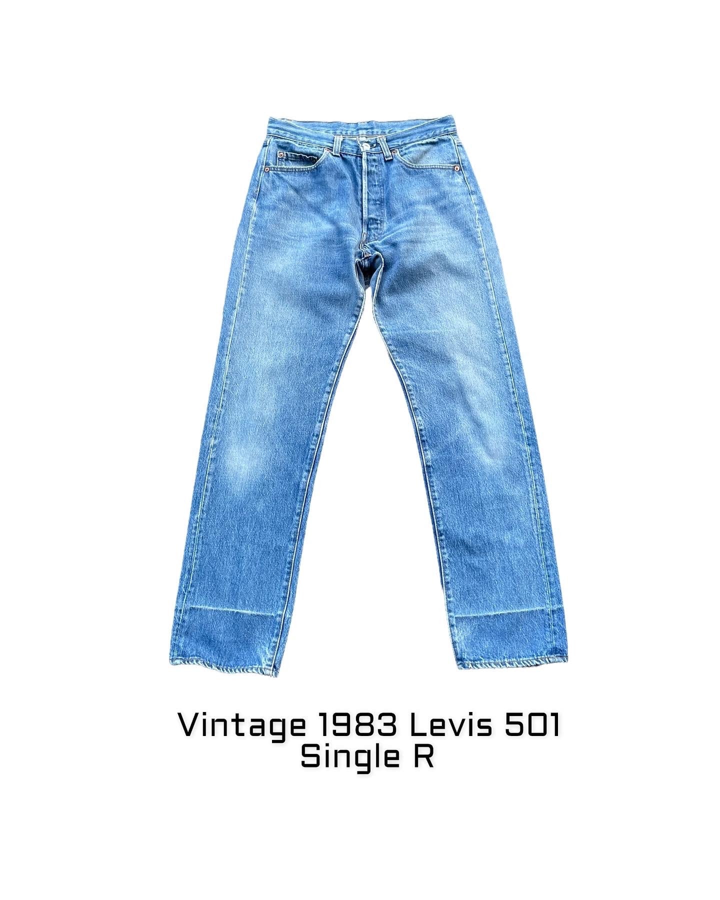 Vintage 1983 Levis 501 Single R Stone Wash Denim