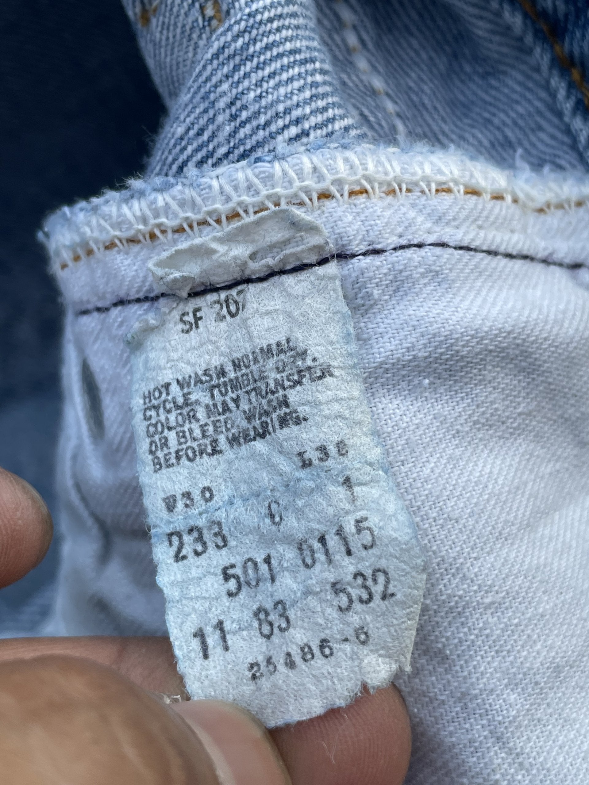 Vintage 1983 Levis 501 Single R Stone Wash Denim