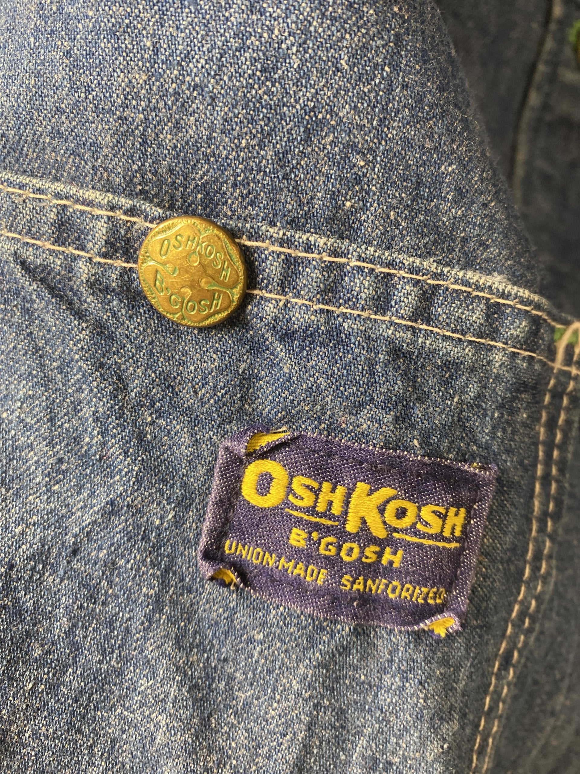 Vintage 1960s-70s Oshkosh B’Gosh Denim Chore trucker jacket union made rare 42