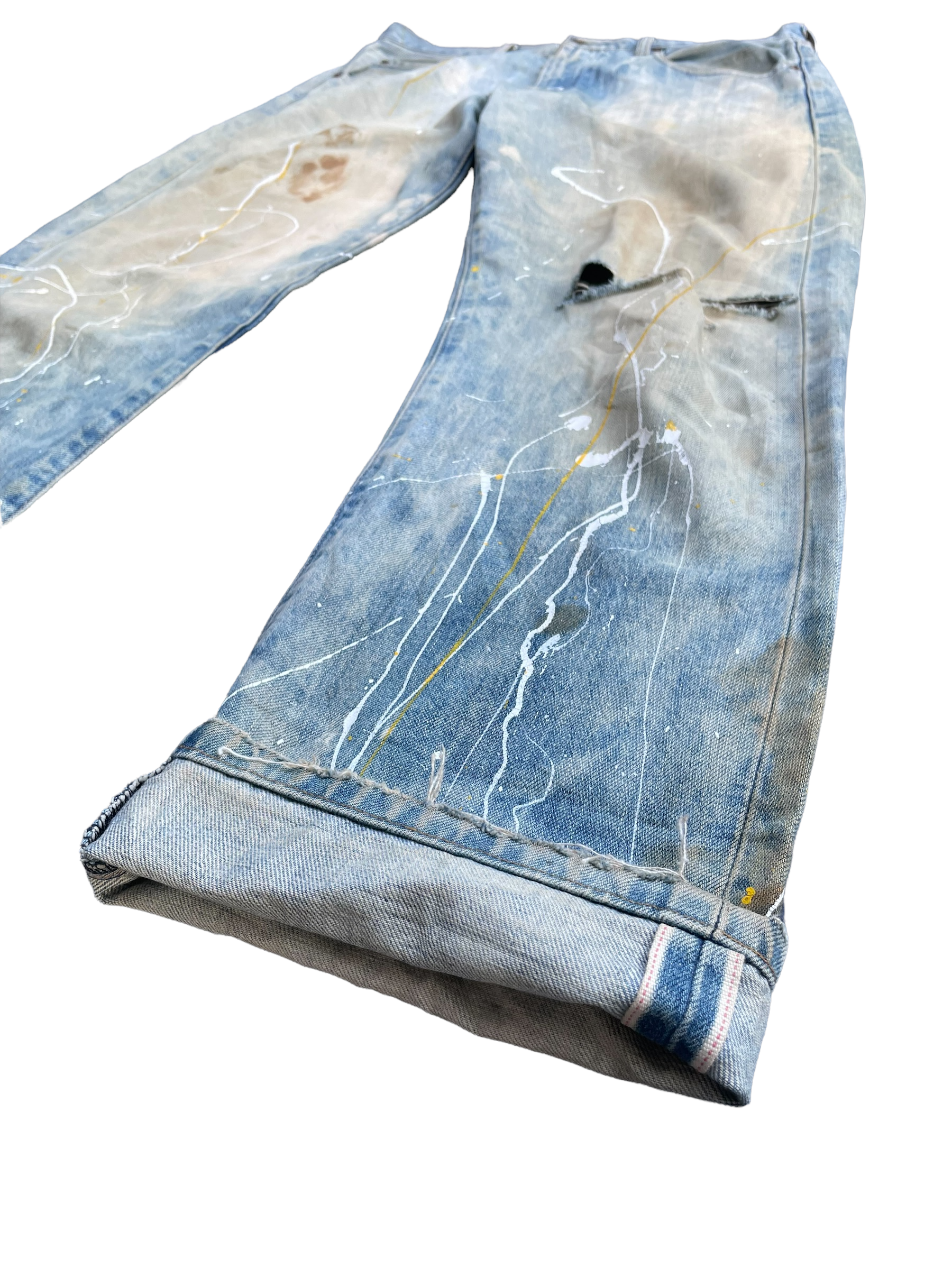 Vintage 1995 Levis 551Z E Distresed & Painted